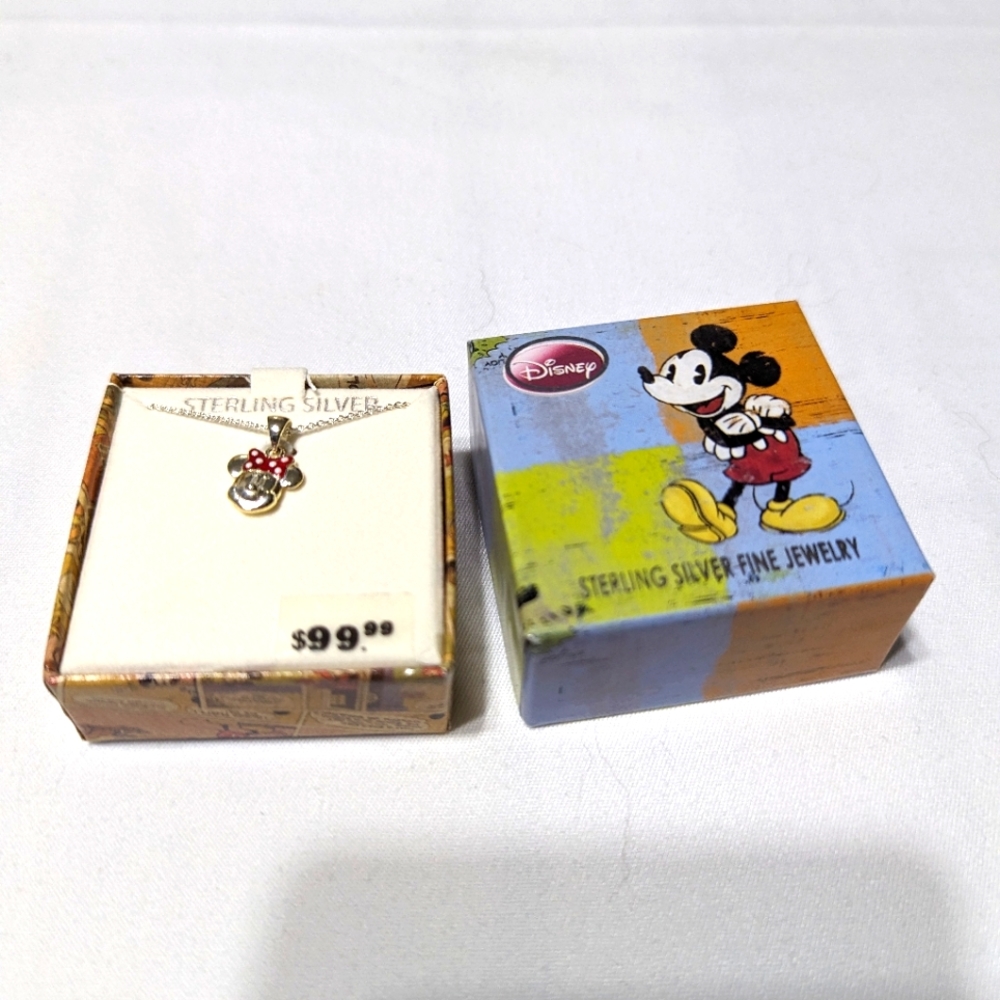 New Sterling Disney Mini Mouse pendant necklace